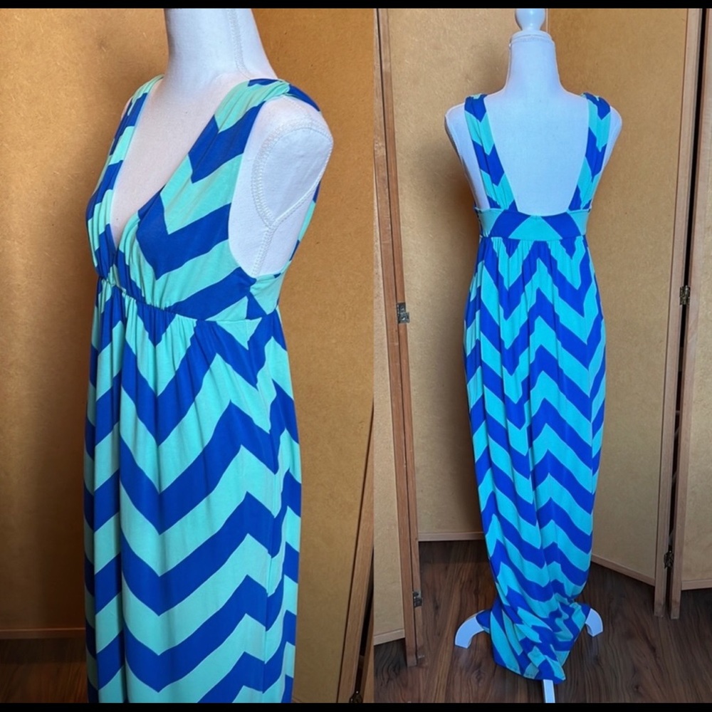 J.Crew Factory Chevron Stripe Maxi Dress size M